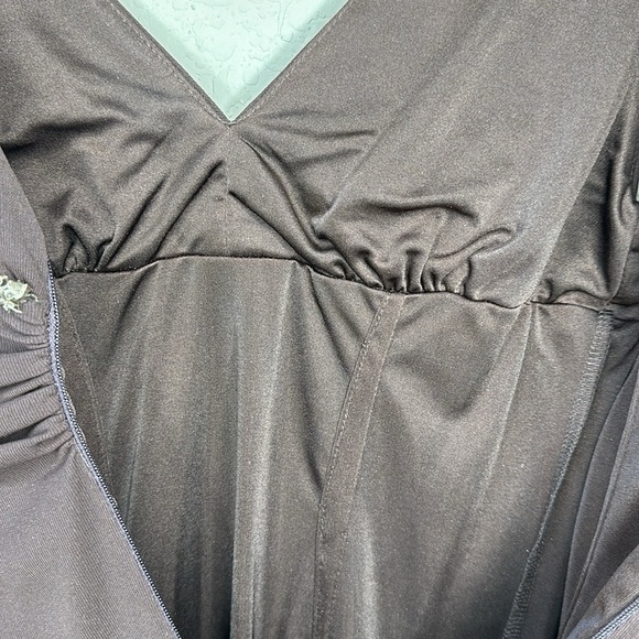 David Meister Brown Beaded Bodice Midi Dress Size 2 - Picture 9 of 15